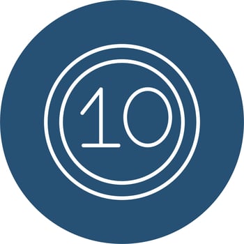 10 Speed Limit Vector Icon