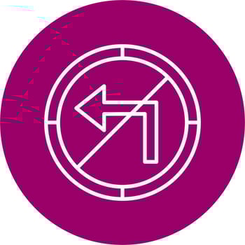 No Turn Left Vector Icon