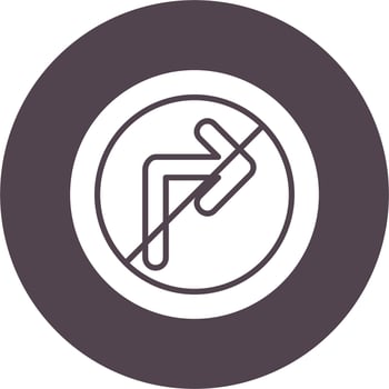 No Right Turn Vector Icon