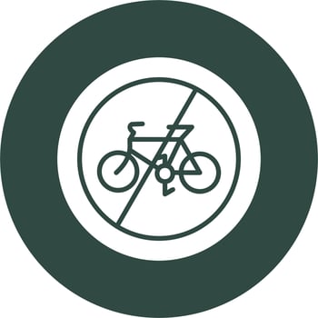 No Cycling Vector Icon