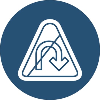 U-Turn Prohibited Vector Icon