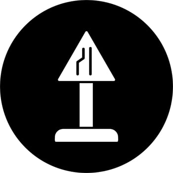 End Of Additional Lane Vector Icon