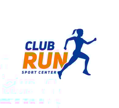 Running club, sport center for women symbol vector