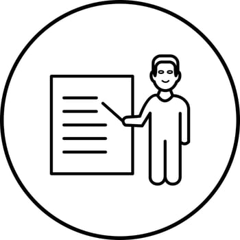 Unique Male Presenter Vector Icon