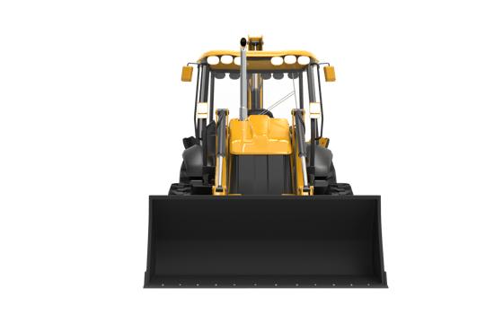 Yellow JCB tractor, excavator - heavy duty equipment vehicle png