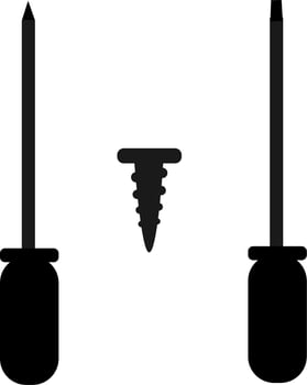 repair equipment. hammer. screwdriver. saw. ax. wrench. paint brush vector