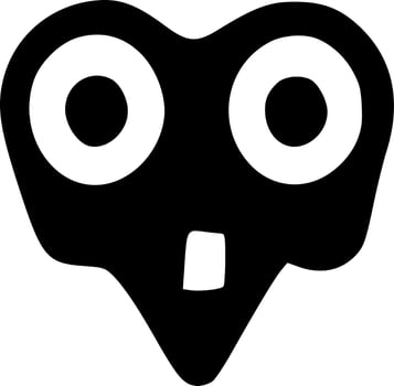 black monster icon shape vector