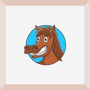 simple horse logo mascot vector