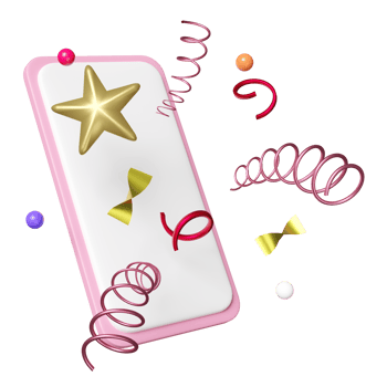 mobile phone or smartphone with star geometric shapes floating isolated. idea tip concept, minimal abstract, 3d illustration render png