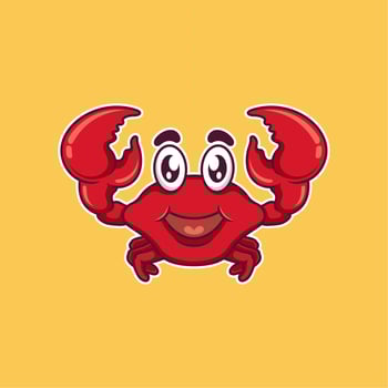 cute cartoon crab chef vector