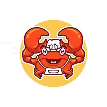 cute cartoon crab chef vector