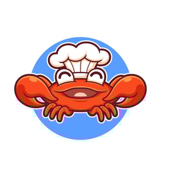 cute  cartoon crab chef vector