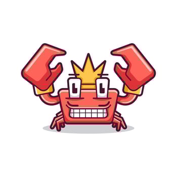 cute cartoon crab chef vector