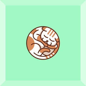 cute cartoon cat logo vector