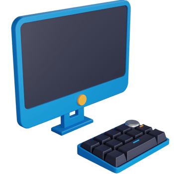 3D Illustration Computer With Keyboard png