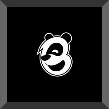 simple panda head logo vector