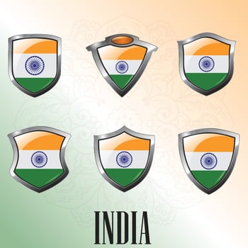 Flat design India national icon shield vector