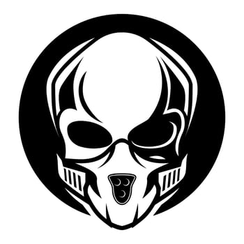 Skull Mask Military Vector Mascot Template Design Black And White Template