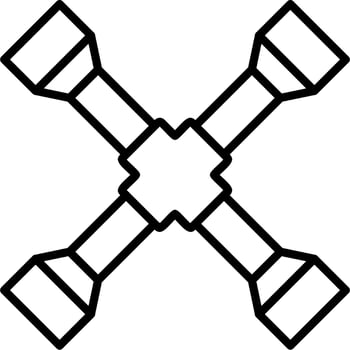Cross Wrench Vector Icon
