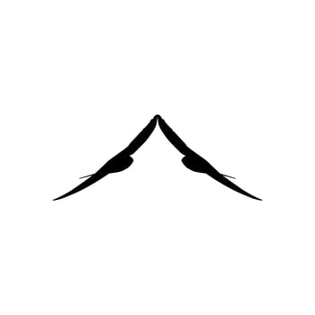 Flying Pair of the Swallow Bird Silhouette for Logo, Pictogram, Website. Art Illustration or Graphic Design Element. Vector Illustration