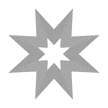 Geometric Fractal Eight Pointed Star vector