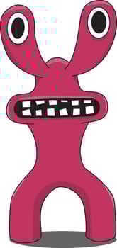 Pink  monster rainbow friend vector art