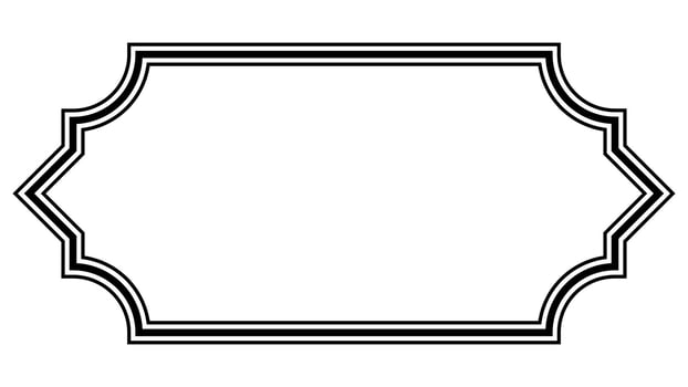 Horizontal frame border, vintage frame decorative border simple outline black vector