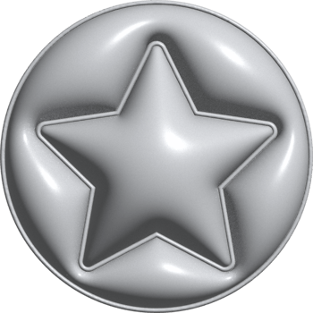 desaturated 3d cute cartoon star inside a circle png