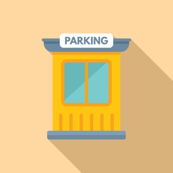 Parking gate icon flat vector. Toll guard vector