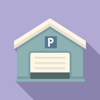 Parking garage icon flat vector. Car truck vector