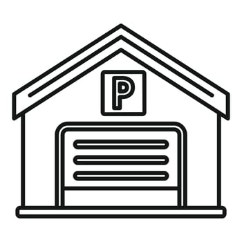 Parking garage icon outline vector. Car truck vector