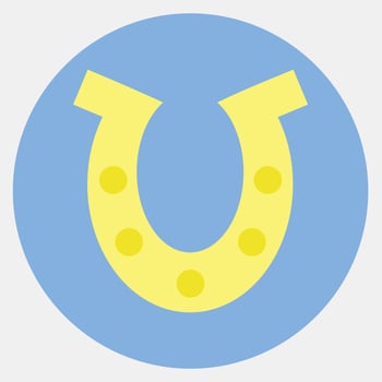 Icon horse shoe. St. Patrick's Day celebration elements. Icons in color mate style. Good for prints, posters, logo, party decoration, greeting card, etc. vector
