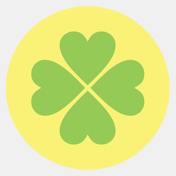 Icon four leaf clover. St. Patrick's Day celebration elements. Icons in color mate style. Good for prints, posters, logo, party decoration, greeting card, etc. vector