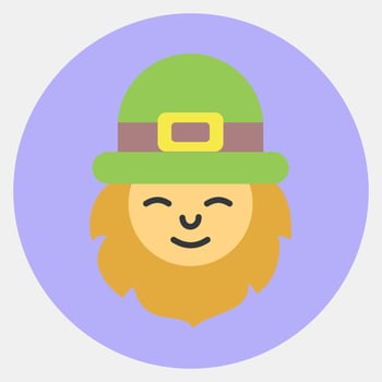 Icon leprechaun. St. Patrick's Day celebration elements. Icons in color mate style. Good for prints, posters, logo, party decoration, greeting card, etc. vector