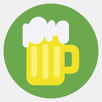 Icon beer. St. Patrick's Day celebration elements. Icons in color mate style. Good for prints, posters, logo, party decoration, greeting card, etc. vector