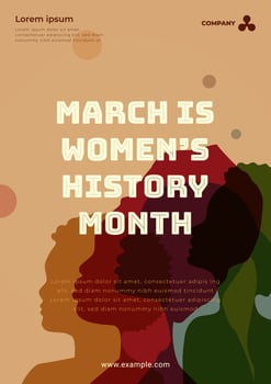 Womens History Month. Womens day celebration poster design on march 8th. Vector