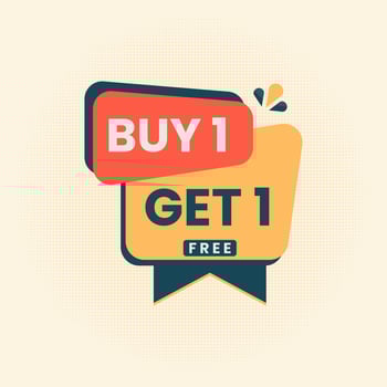 buy 1 get 1 free promotional banner design vector