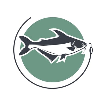 Illustration vector of pangas catfish with flat design style for template logo design restaurant or fishing club