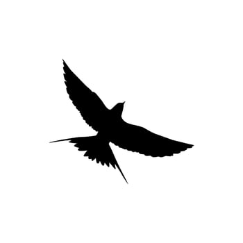 Flying Swallow Bird Silhouette for Logo, Pictogram, Website. Art Illustration or Graphic Design Element. Vector Illustration