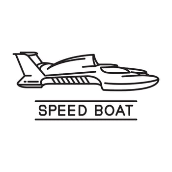 speedboat outline design vector