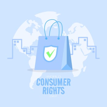 World Consumer Rights Day greeting card vector