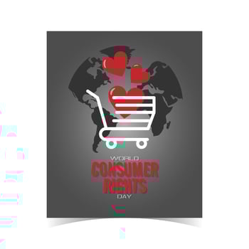 World Consumer Rights Day greeting card vector