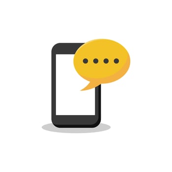 Message icon in flat style isolated on white background vector