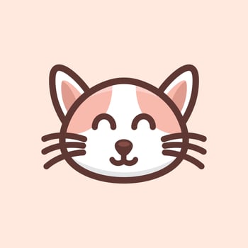 Cute Head Cat Logo Design vector