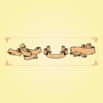 Vintage scroll ribbon banner set illustrations vector