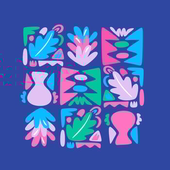 Colorful Shapes Floral Flat Design vector