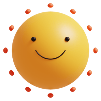 Happy sun.3D rendering. png