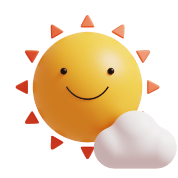 Happy sun.3D rendering. png