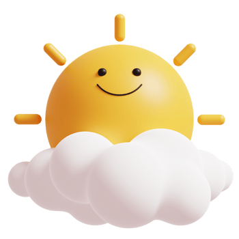 Happy sun.3D rendering. png