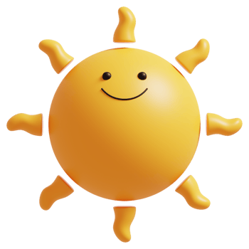 Happy sun.3D rendering. png